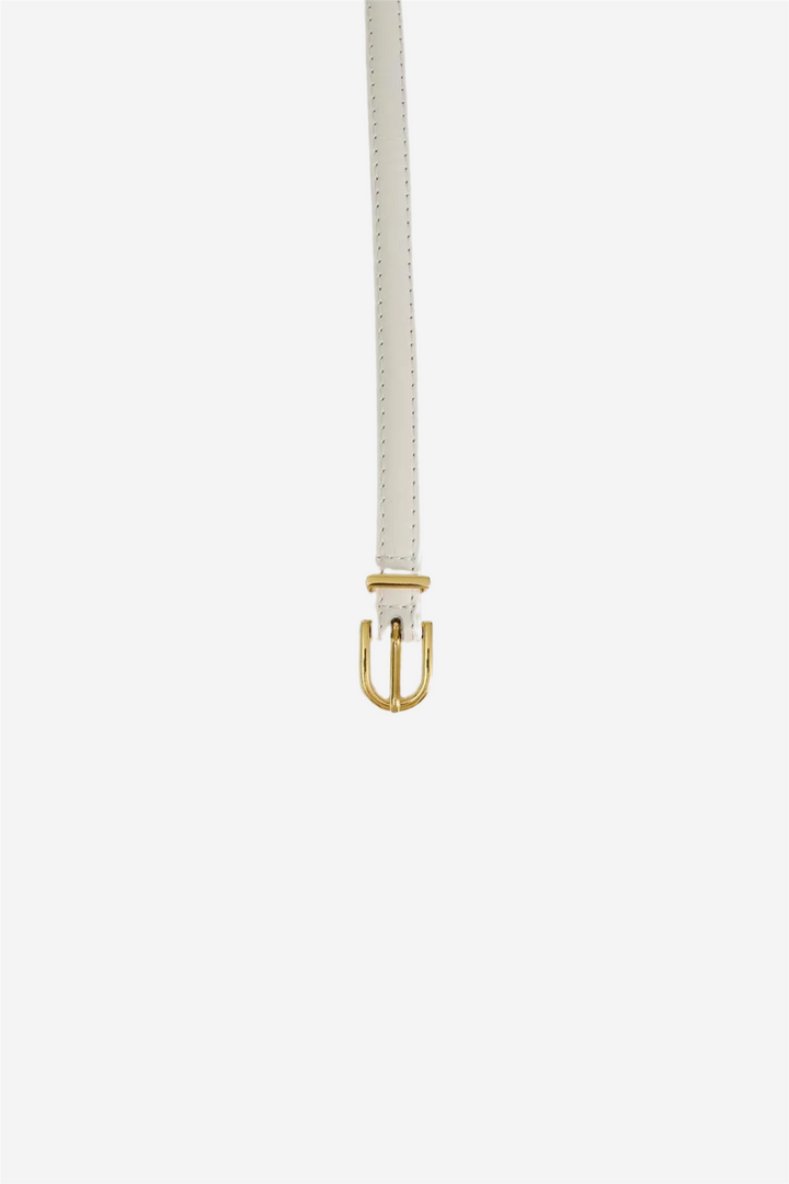 Blair Thin Leather Belt Vanilla