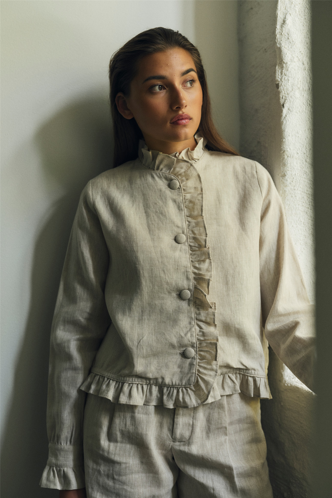 Betty Linen Jacket Beige Melange