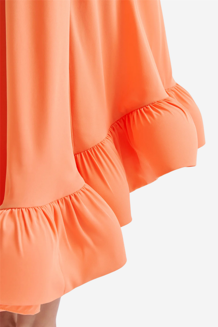 Sabrina Halterneck Ruffled Maxi Dress Papaya