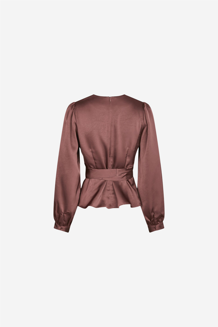 Rista Heavy Sateen Blouse Dark Rose
