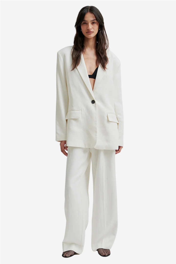 Lino Trousers White Alyssum