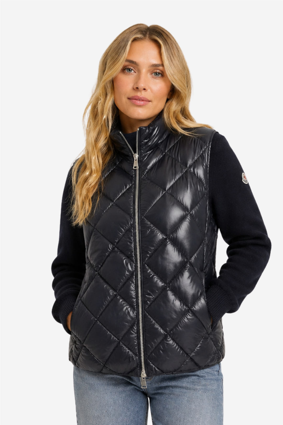PADDED WOOL JACKET MARINE