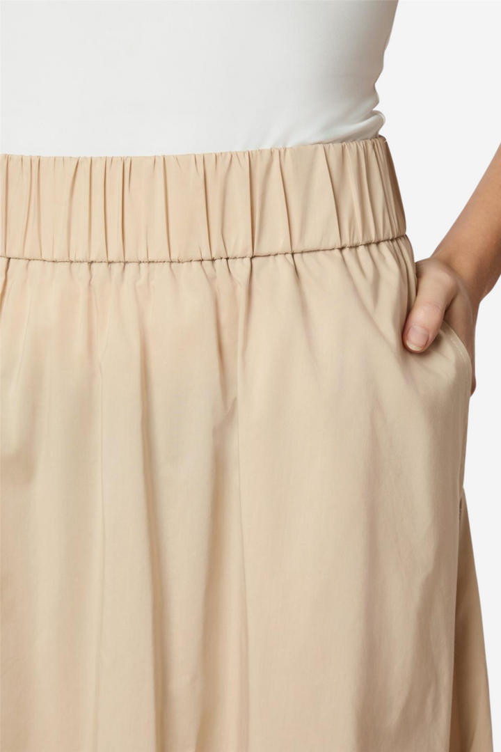 Yara Long Poplin Skirt Dark Sand