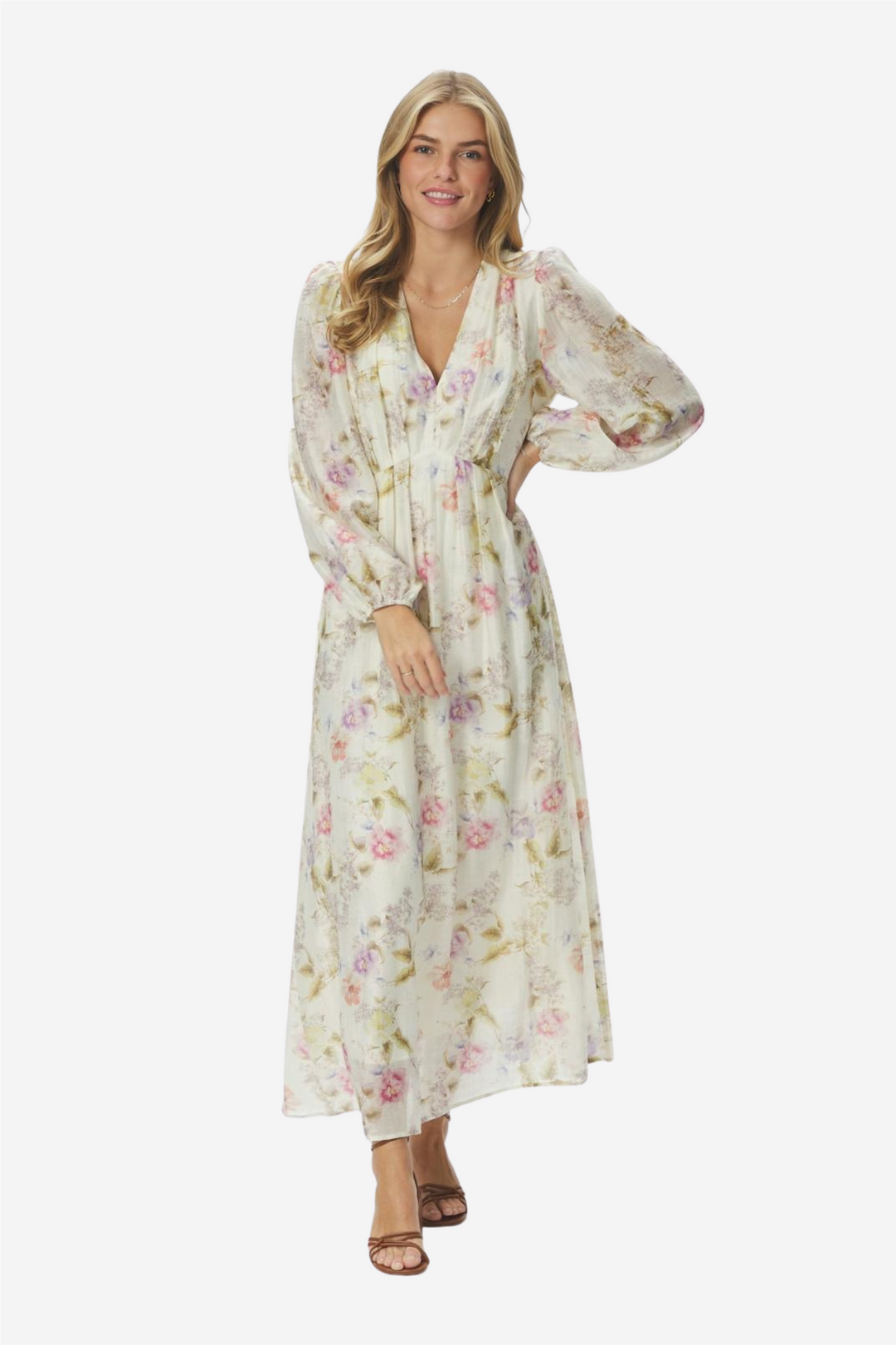 Silfi Vintage Flower Dress Off White