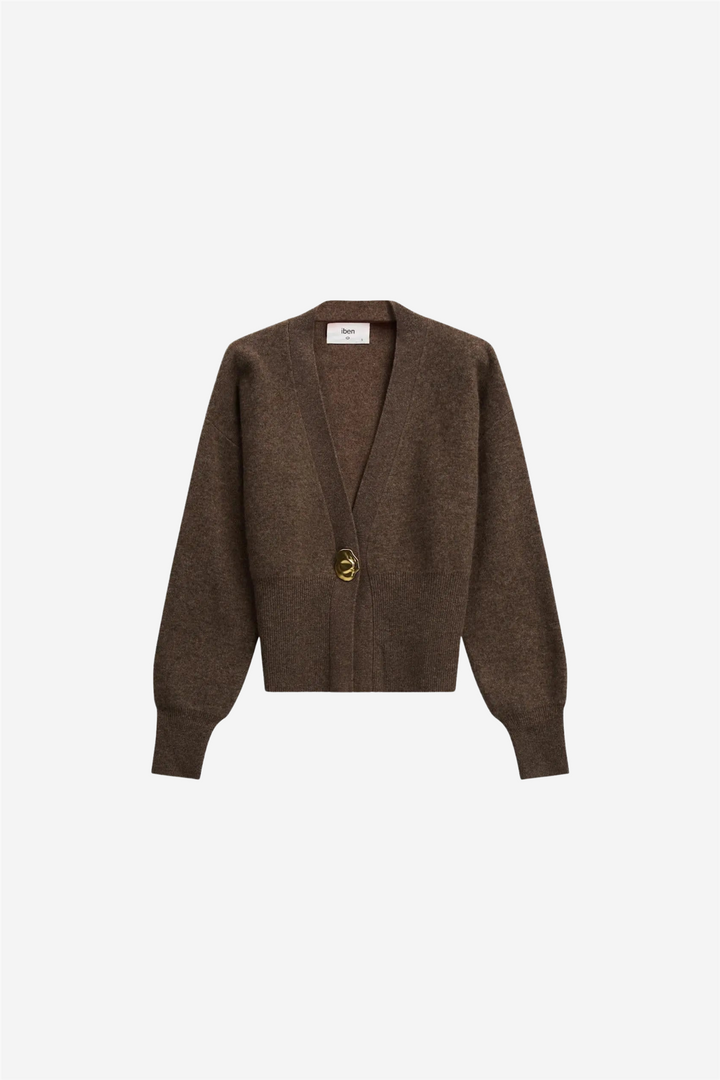 Vesper Merino Cardigan Brown Melange