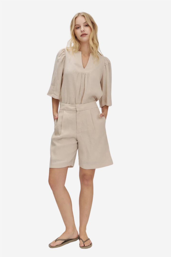Fie Linen Shorts Beige