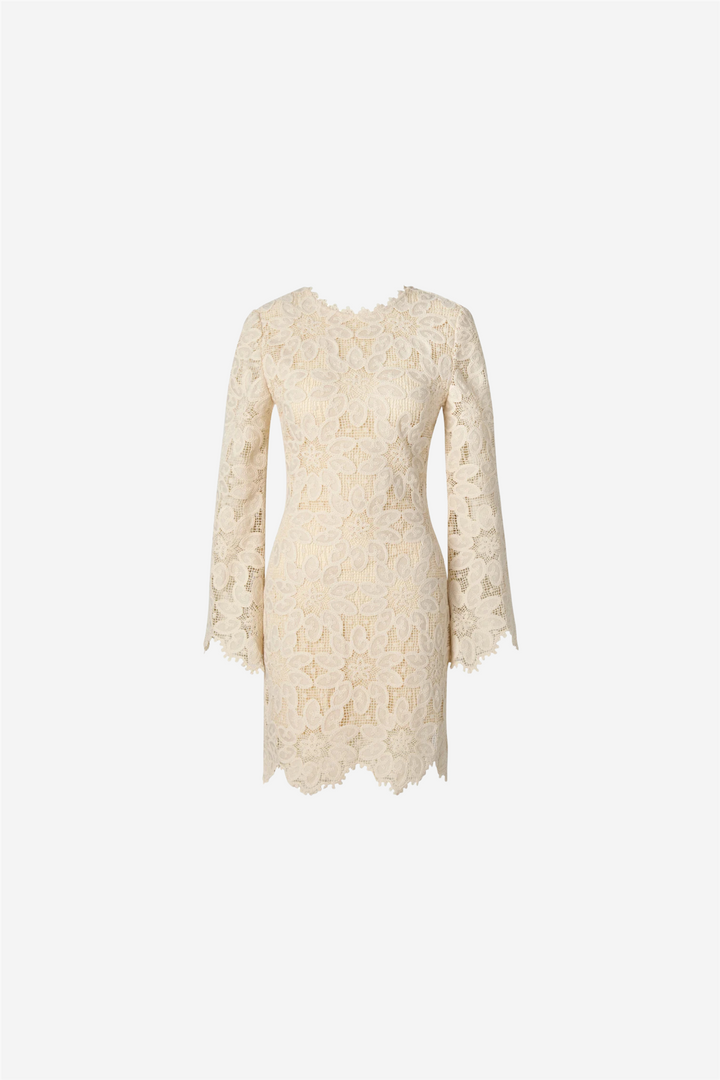 Imani Guipure Lace Mini Dress Sand