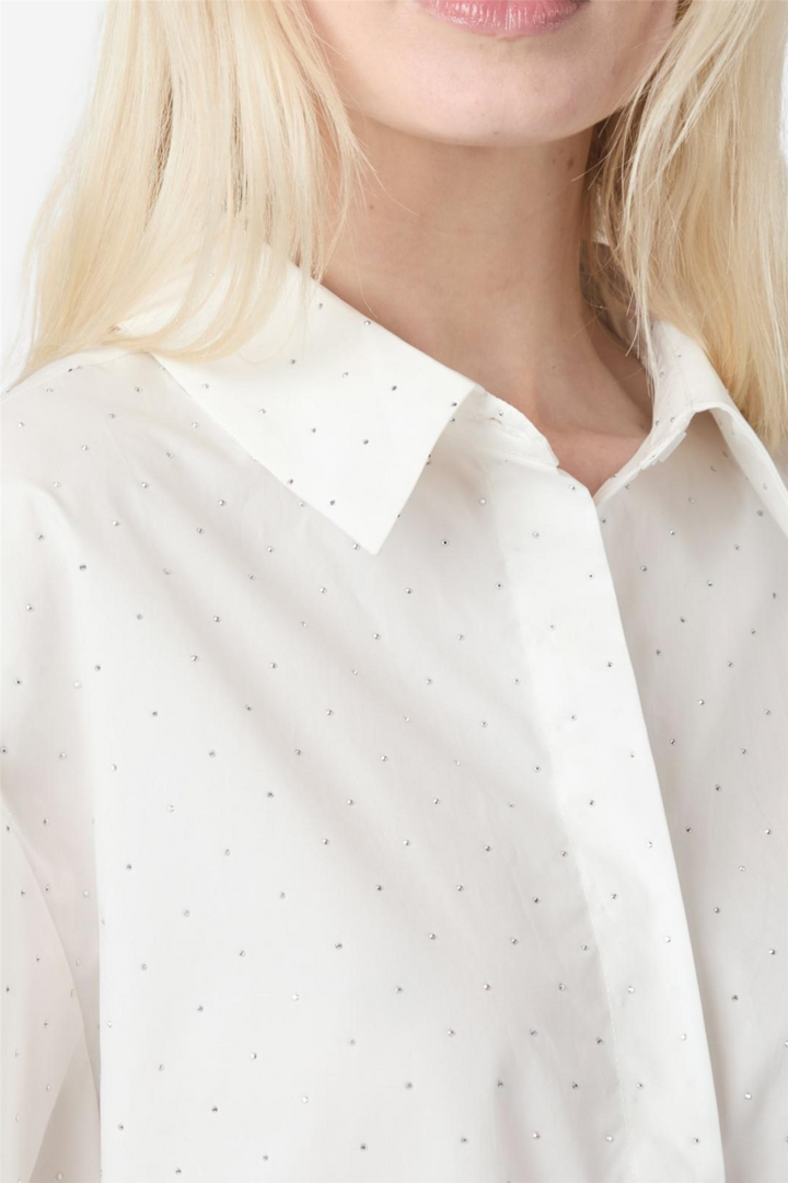 Jasie Poplin Stone Shirt White