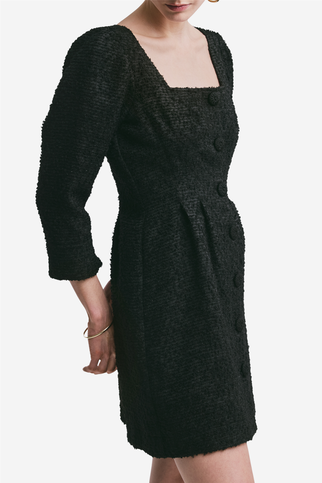 Boucle Mini Dress Black