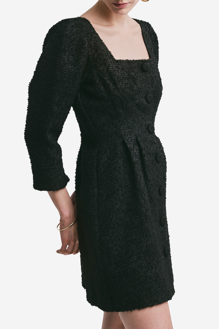 Boucle Mini Dress Black