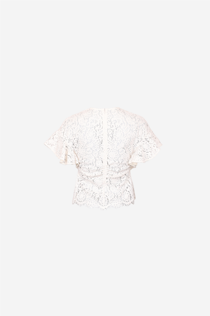 Lace Velvet Top Vintage White