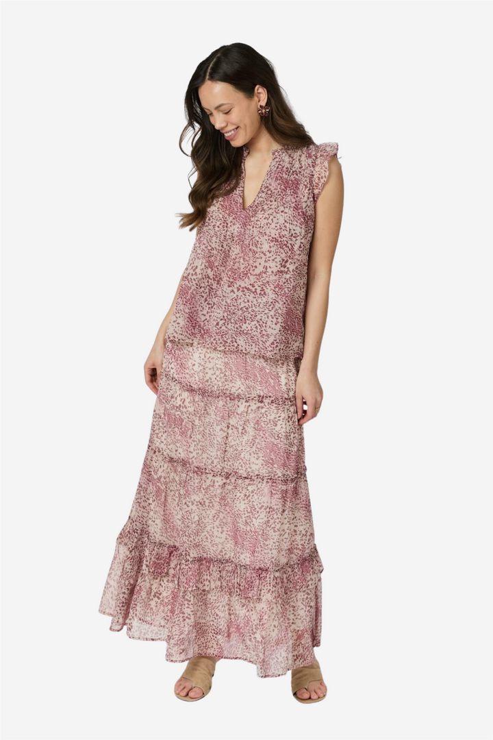 Todo Blur Graphic Skirt Evening Rose