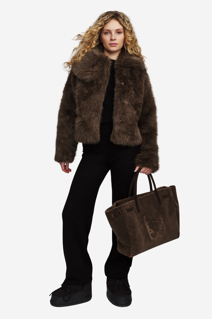Tora Fake Fur Jacket Brown