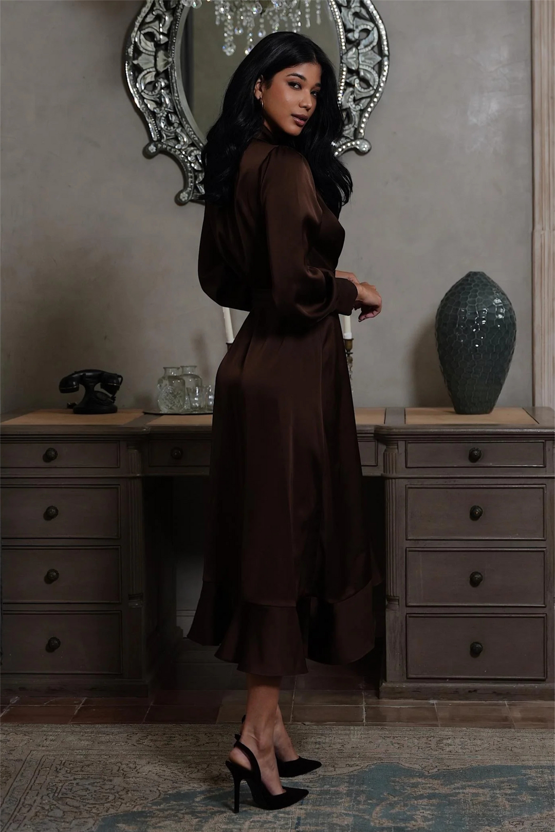 Iza Midi Dress Espresso