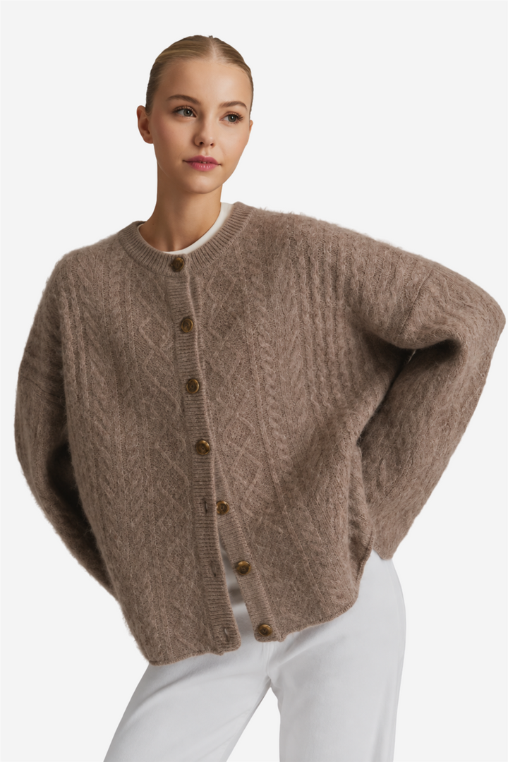 Ylva Brushed Cardigan Light Brown
