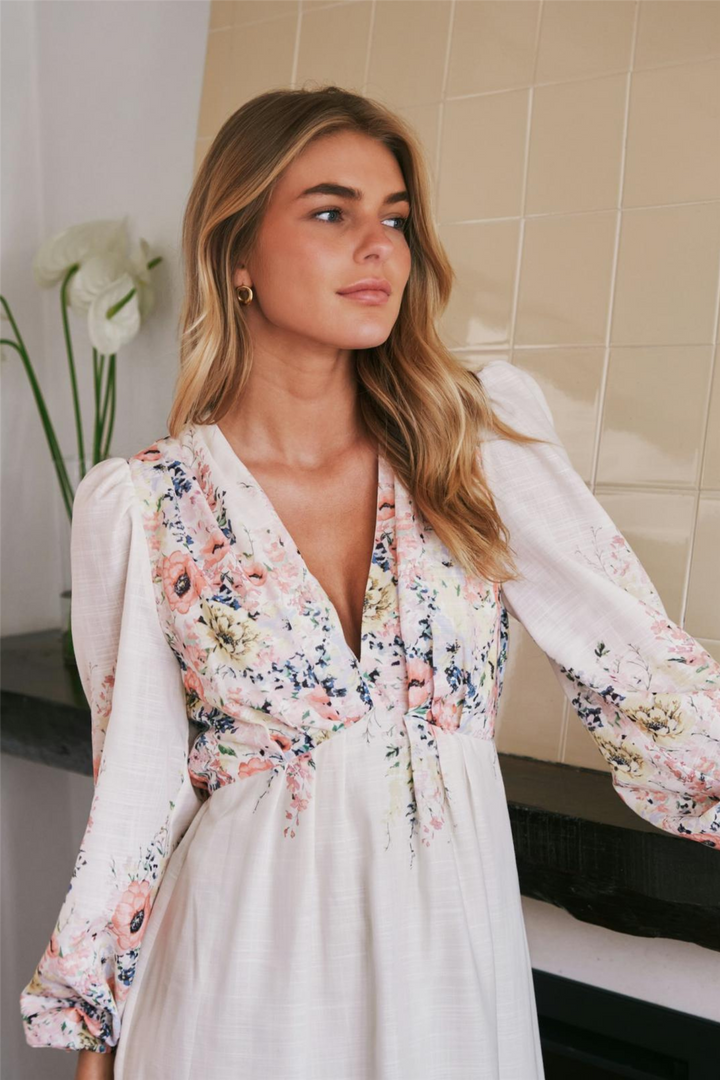 SILFI FLOWER DRESS CRME