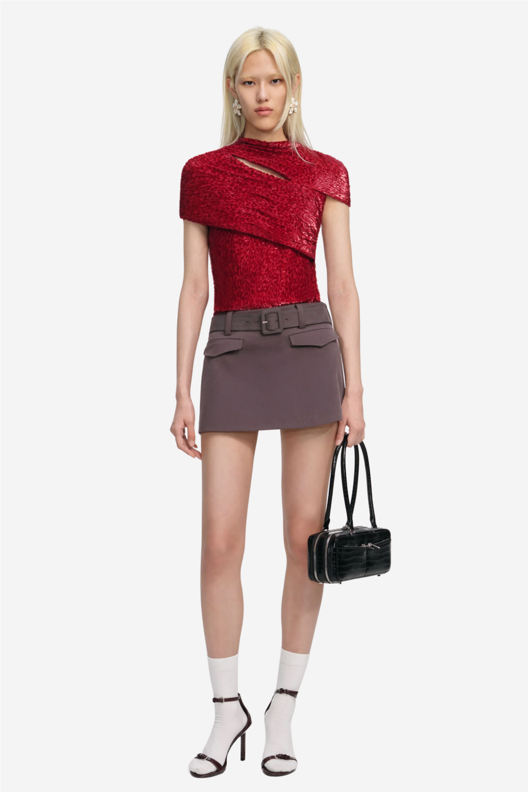 Red Fil Coupe Cut Out Top