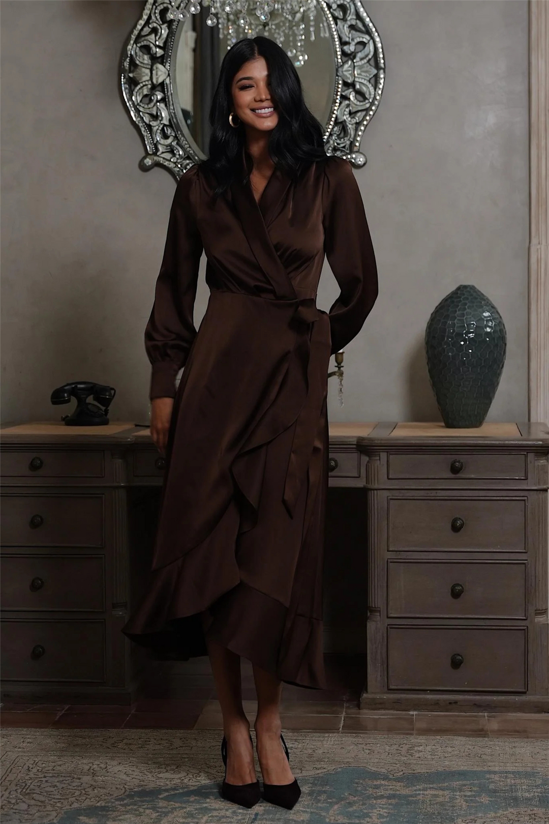 Iza Midi Dress Espresso