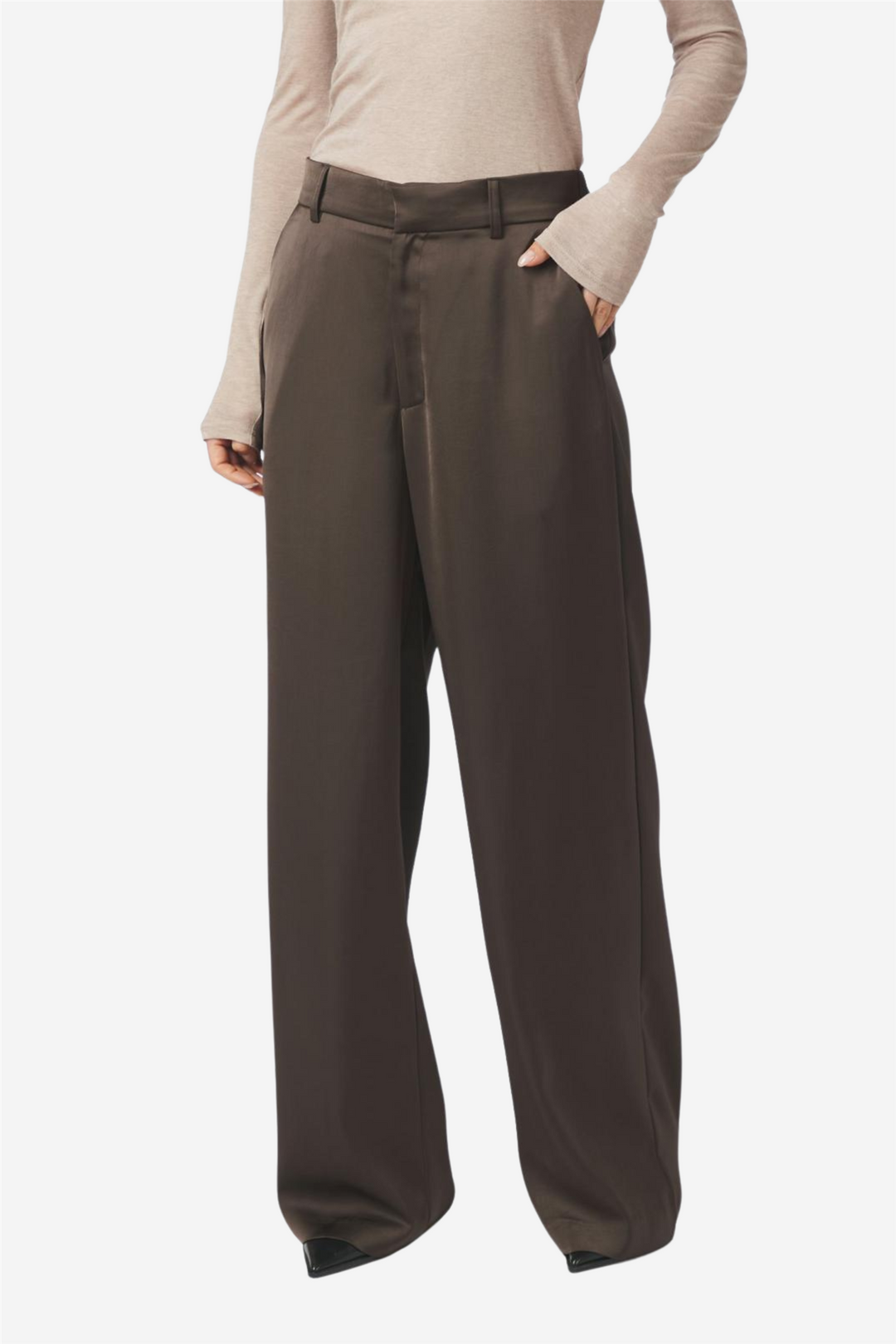 Emmett Heavy Sateen Pants Dark Brown
