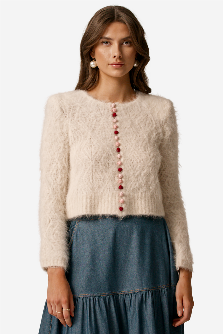 Alpaca Button Down Jacket Off White