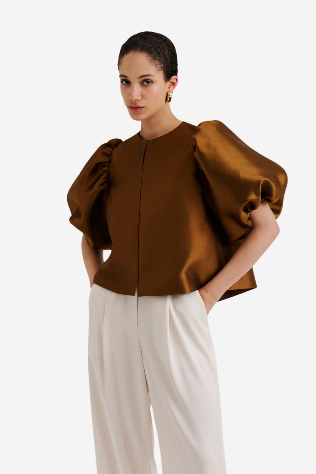 Cleo Pouf Sleeve Blouse Amber