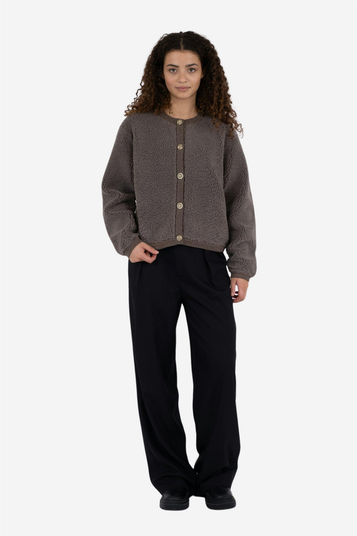 Limo Fluffy Knit Cardigan Iron