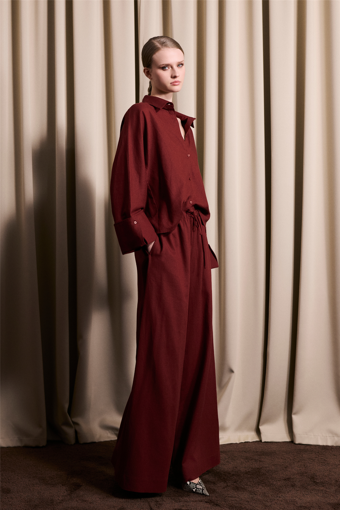 Tide Linen Pants Rust Red