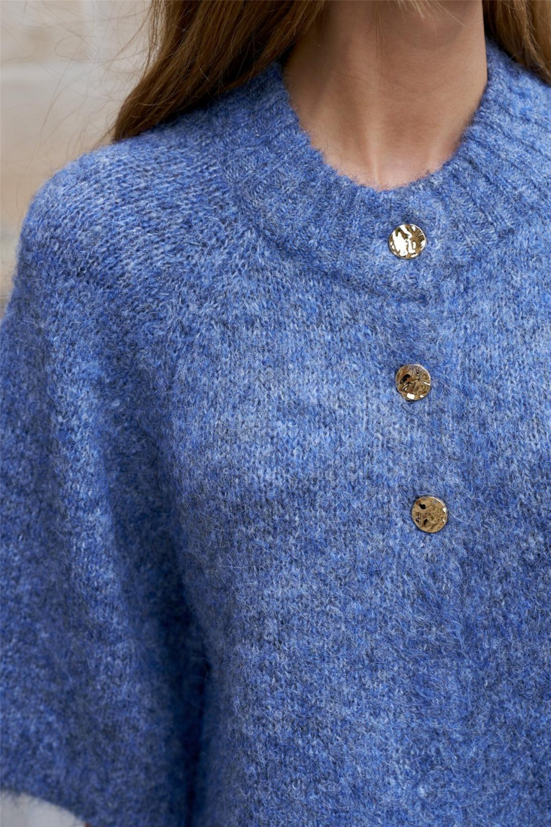 Benuta Fluffy Knit Cardigan Smoke Blue