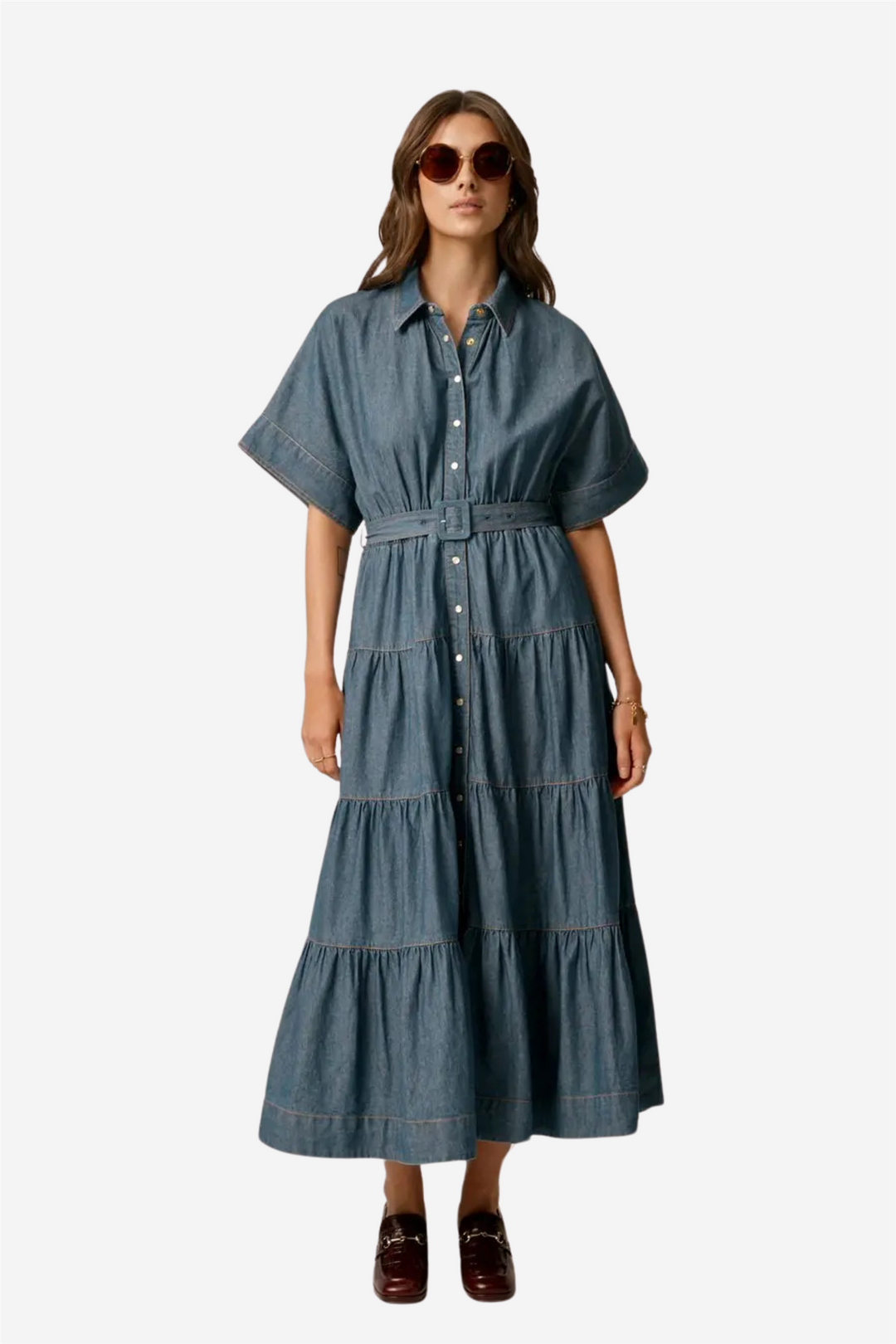 Denim Shirt Dress French Blue