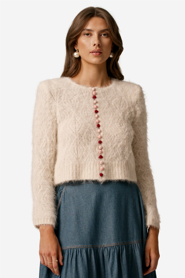 Alpaca Button Down Jacket Off White