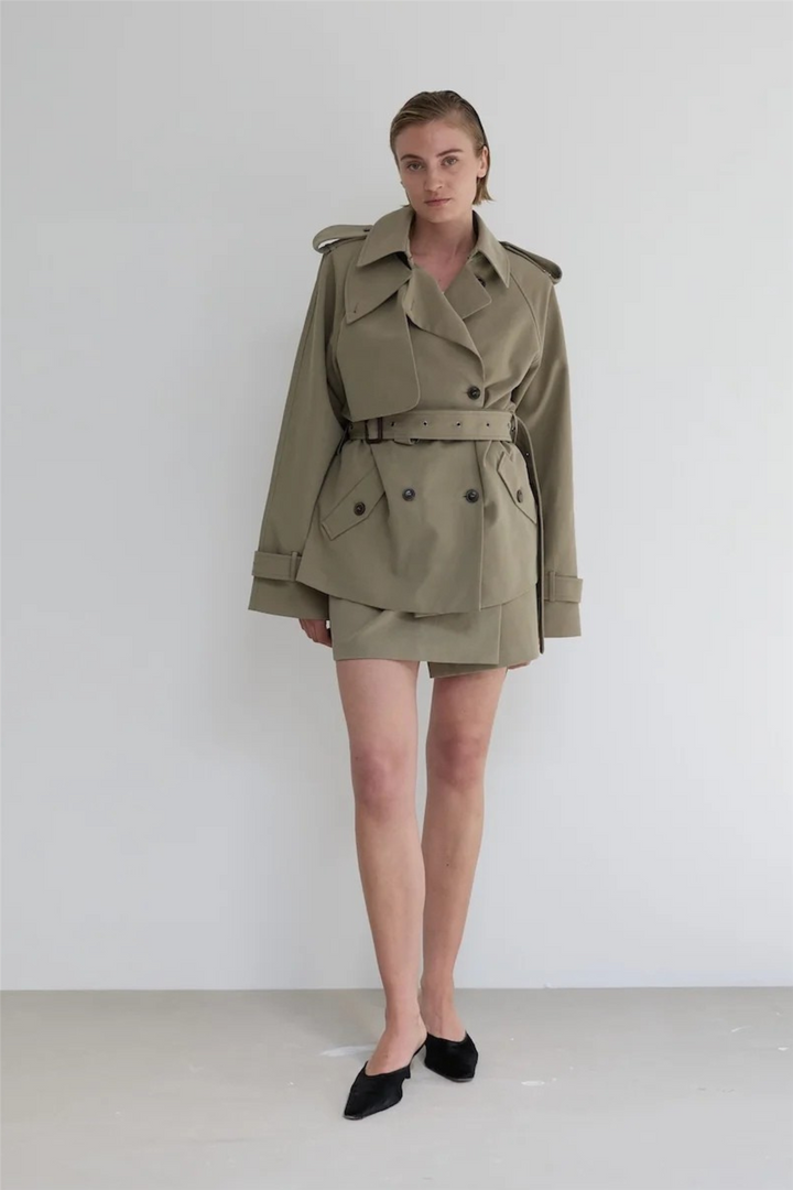 Majorstuen Trench Short Khaki