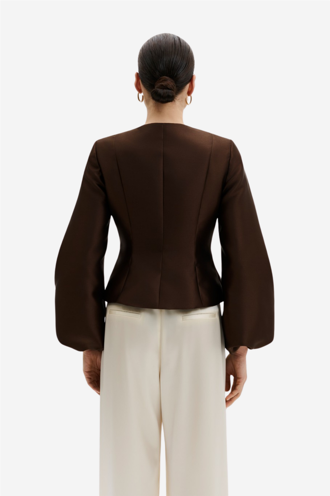 Vendela Balloon Sleeve Blouse Dark Brown