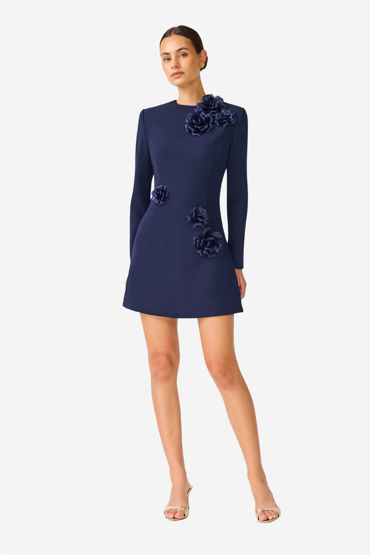 Leonara Long Sleeved Mini Dress Deep Navy