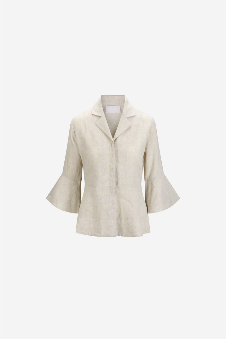 ella&il Bluser & Skjorter Guro Linen Shirt Beige Melange