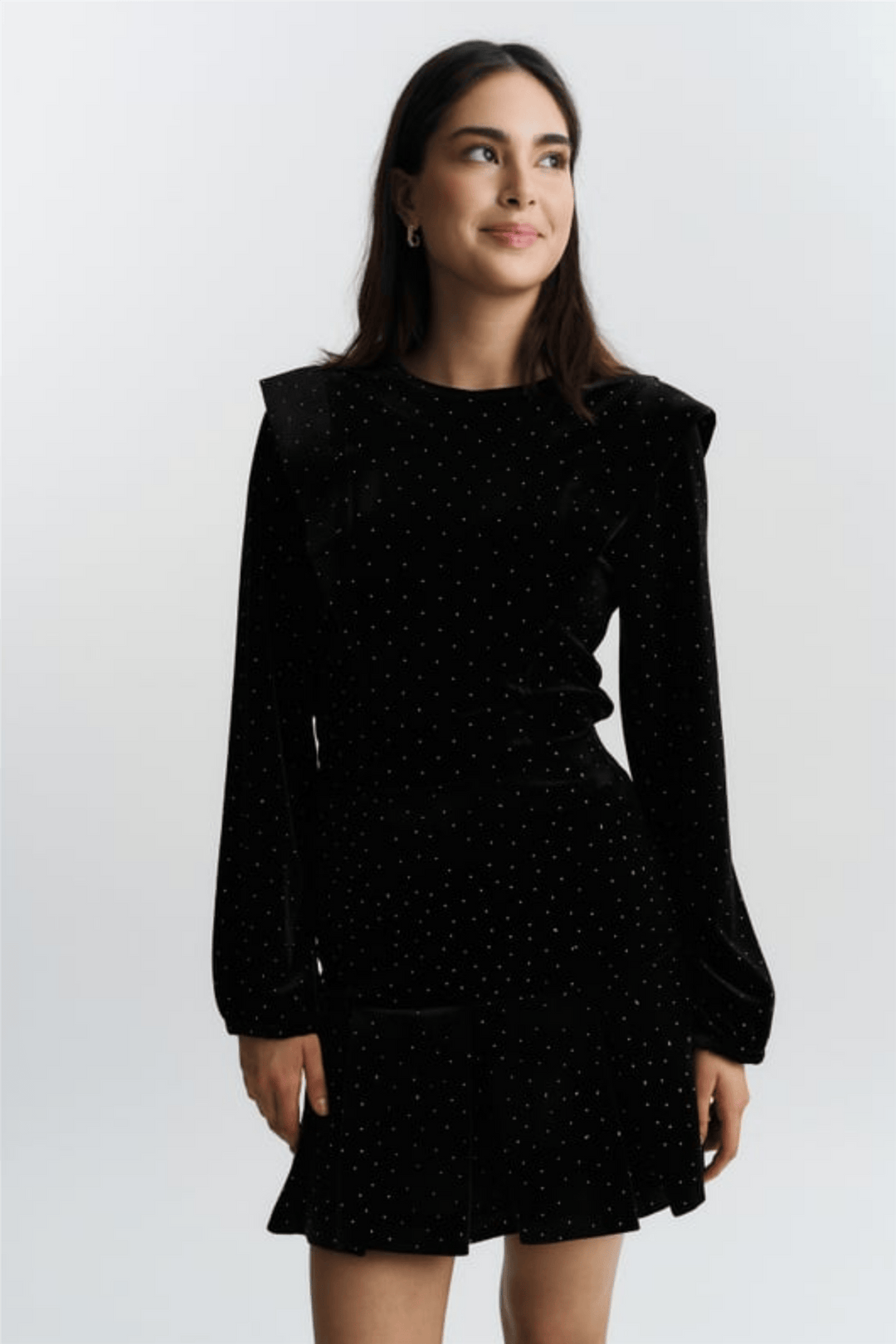 ella&il Bluser & Skjorter Kendra Stud Velour Blouse Black