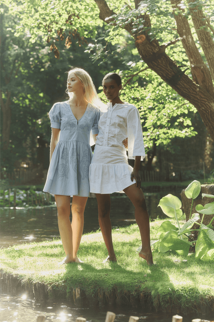 ella&il Bluser & Skjorter Lotte Embroidery Blouse White