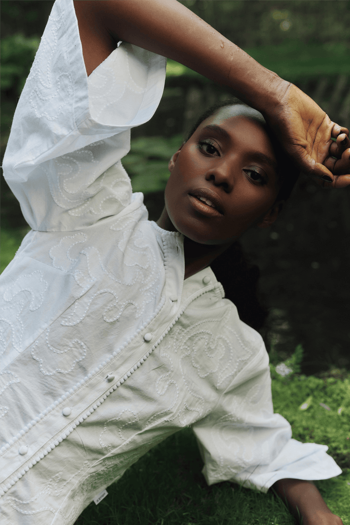 ella&il Bluser & Skjorter Lotte Embroidery Blouse White