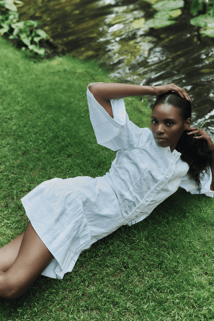 ella&il Bluser & Skjorter Lotte Embroidery Blouse White