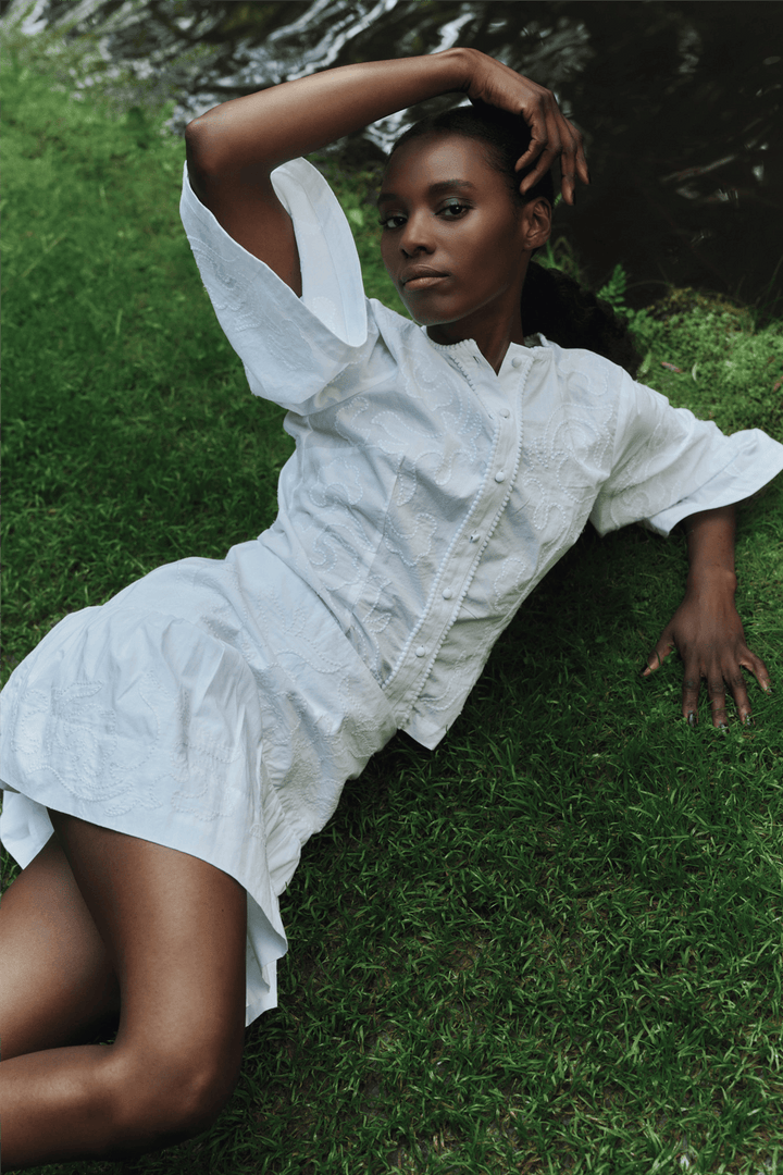 ella&il Bluser & Skjorter Lotte Embroidery Blouse White