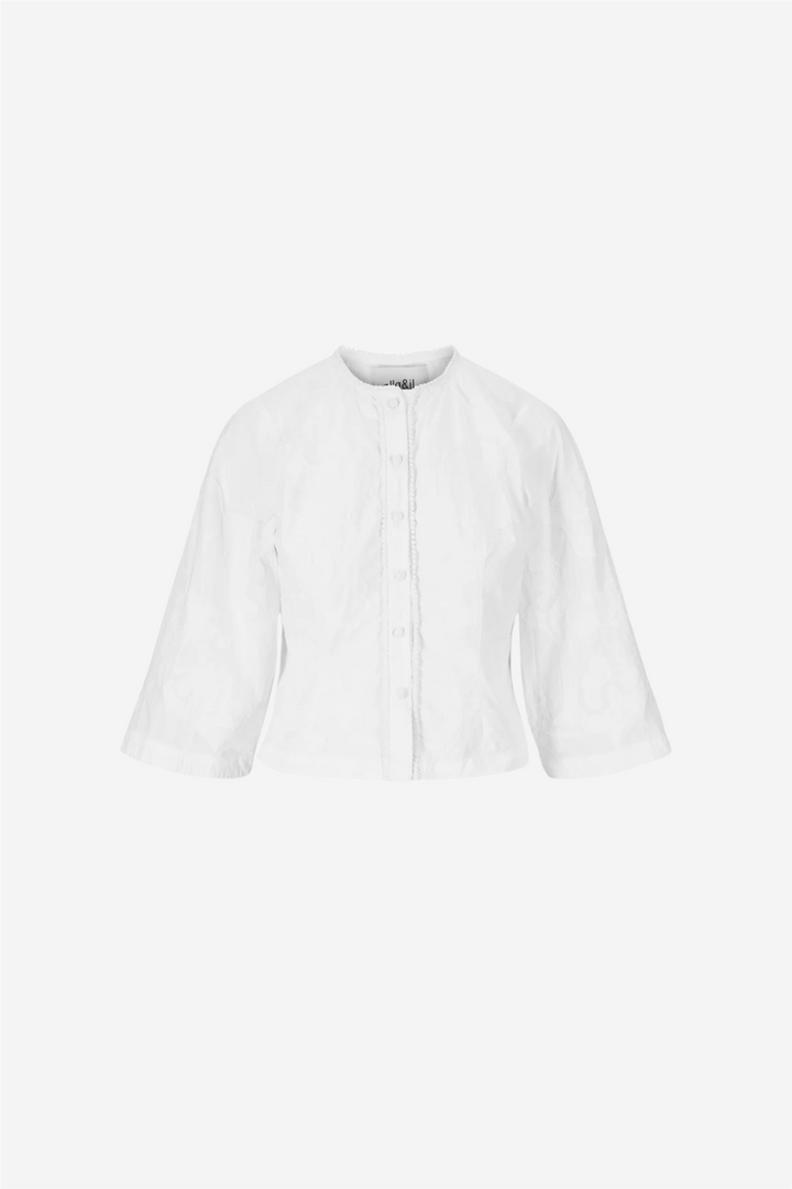 ella&il Bluser & Skjorter Lotte Embroidery Blouse White
