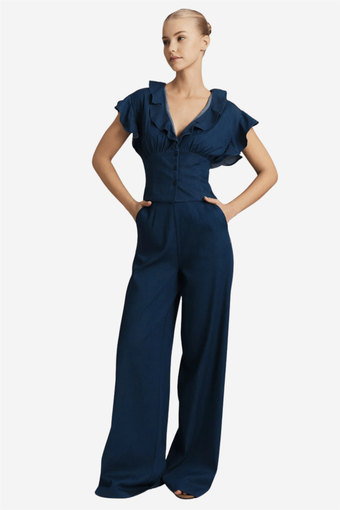 ella&amp;il Bukser &amp; jeans Felica Tencel Pants Dark Blue
