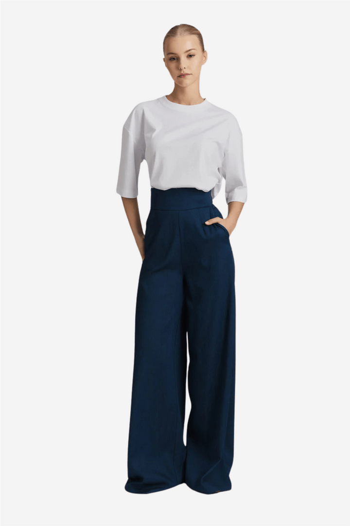 ella&amp;il Bukser &amp; jeans Felica Tencel Pants Dark Blue