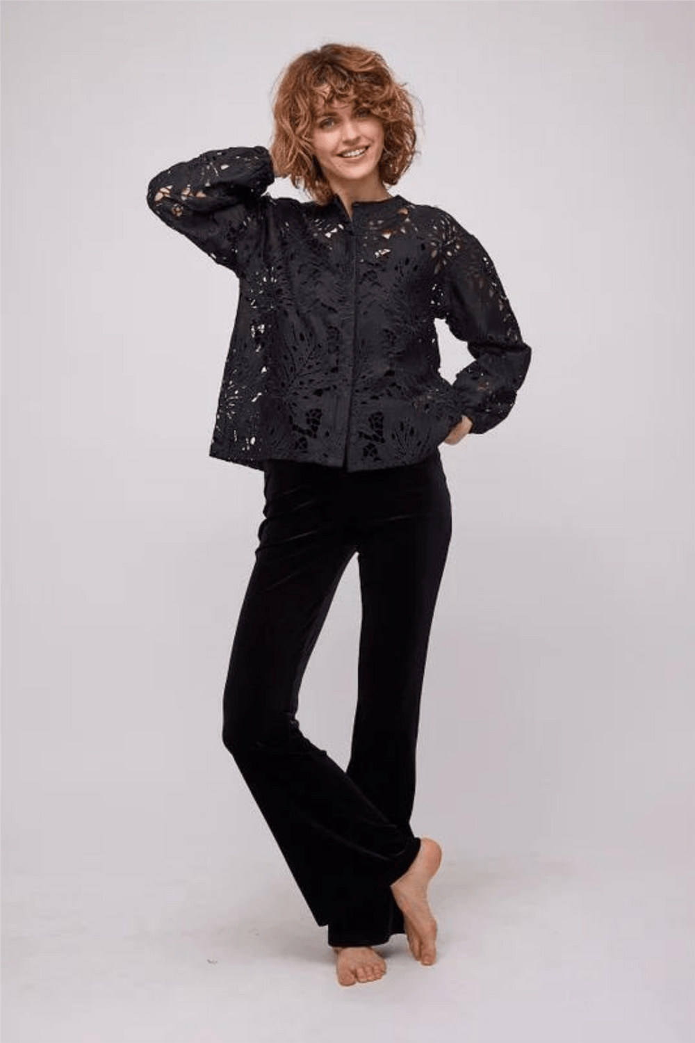 Ella & il Bukser & jeans Madeleine Velour Pants Black