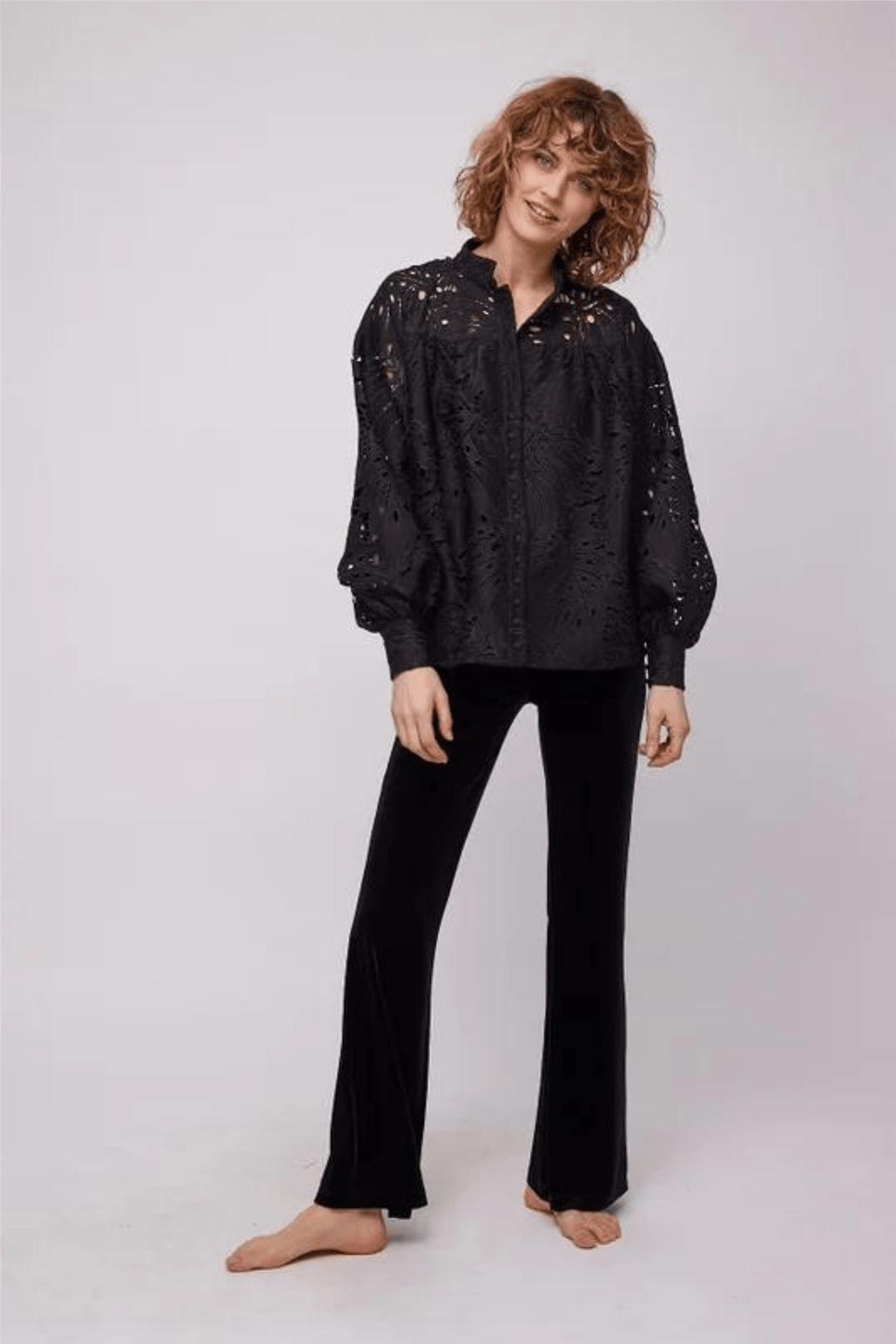 Ella & il Bukser & jeans Madeleine Velour Pants Black