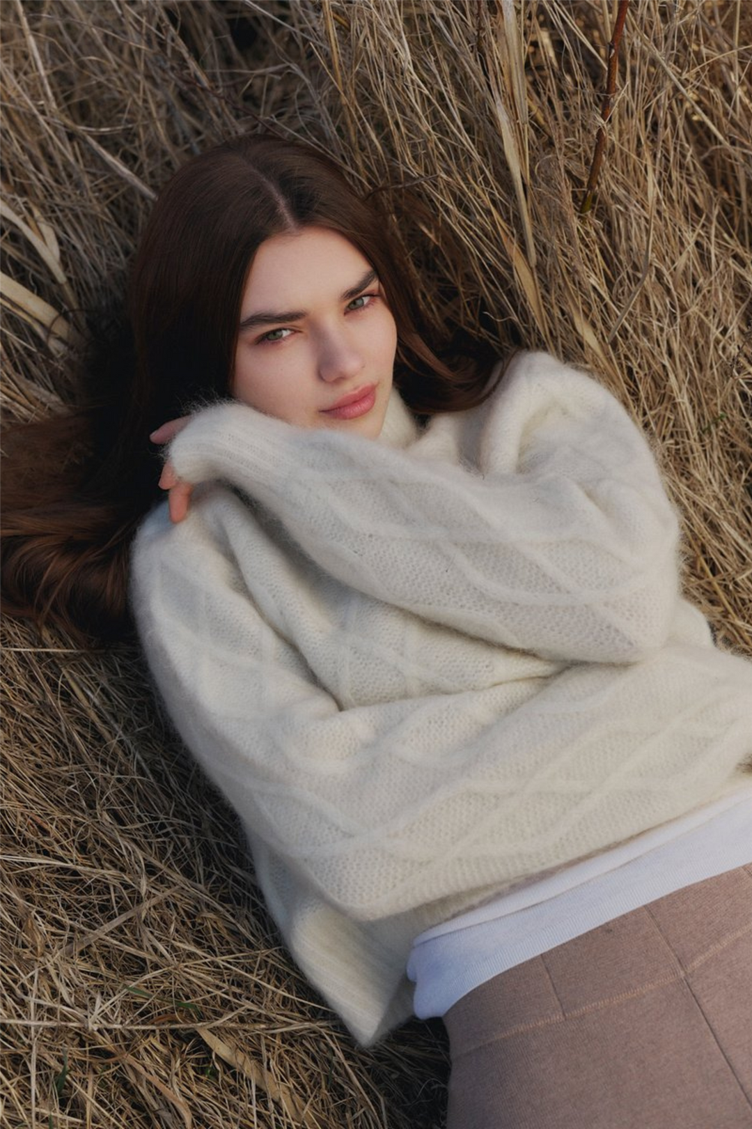 ella&il Genser & Cardigan Cenya Chunky Sweater Bright White