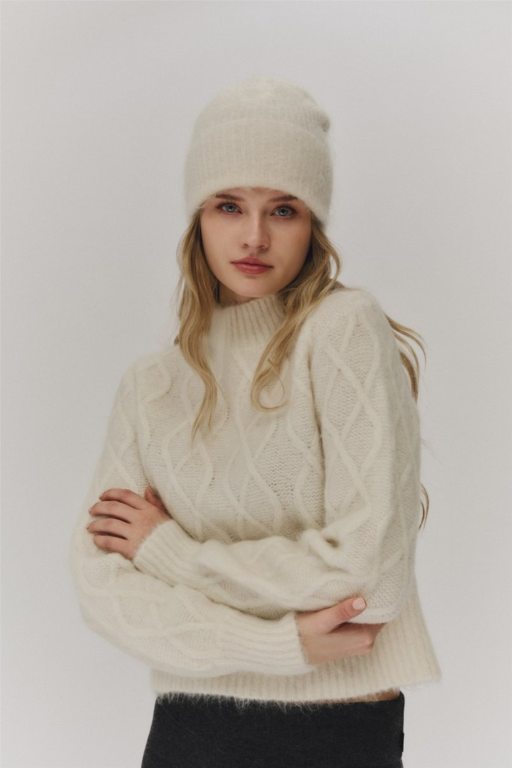 ella&il Genser & Cardigan Cenya Chunky Sweater Bright White
