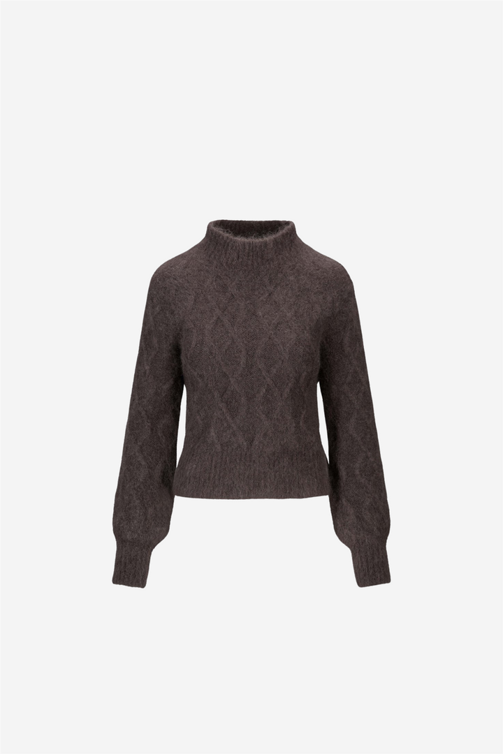 ella&il Genser & Cardigan Cenya Chunky Sweater Dark Brown