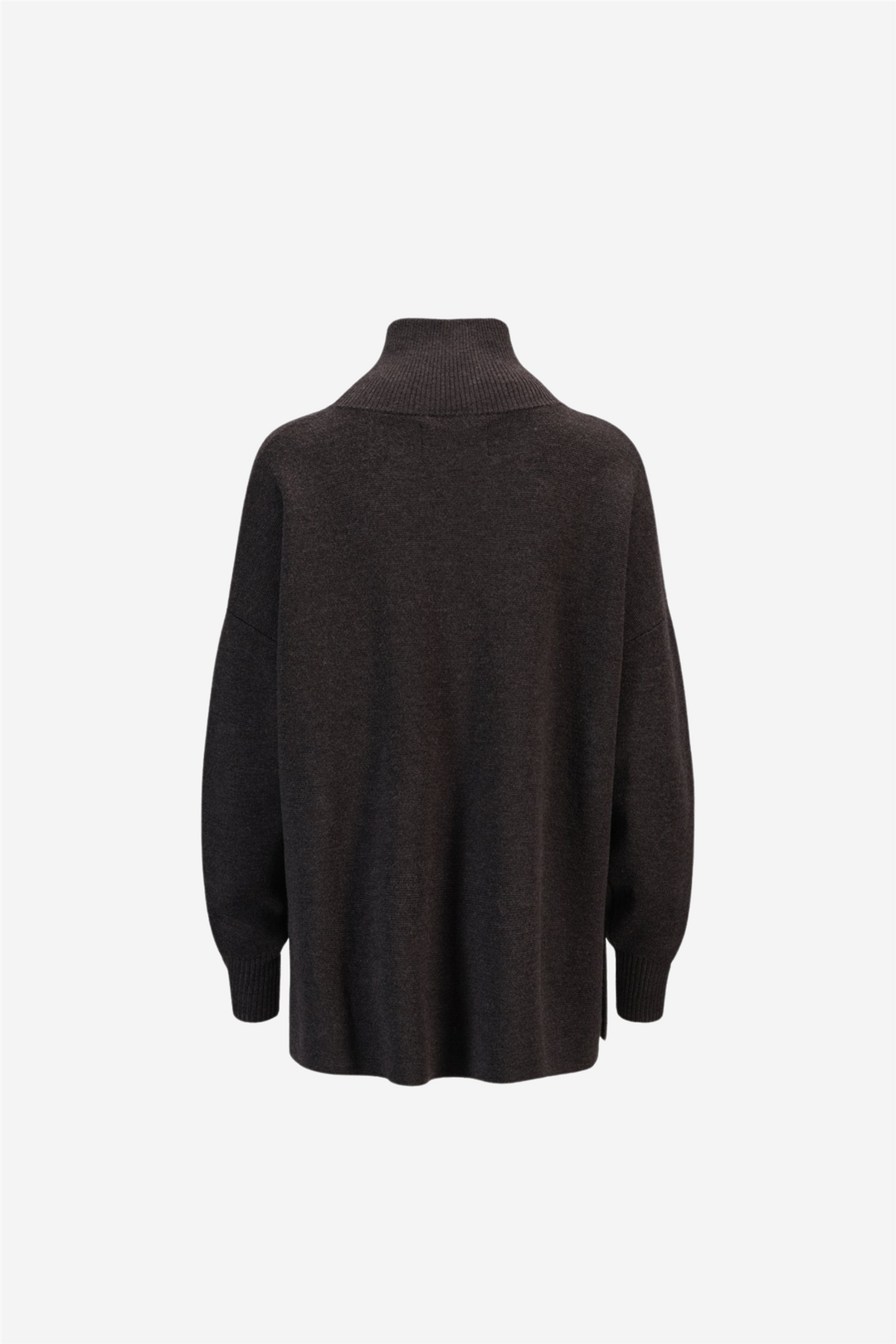 ella&il Genser & Cardigan Fernanda Merino Sweater Dark Brown Melange