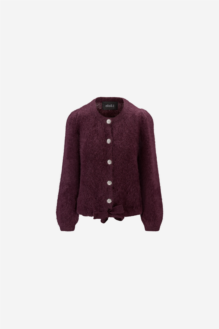 ella&il Genser & Cardigan Franca Lux Chunky Cardigan Red Wine
