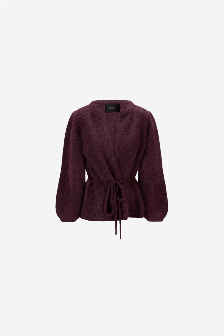 ella&il Genser & Cardigan Fredrikke Chunky Cardigan Red Wine